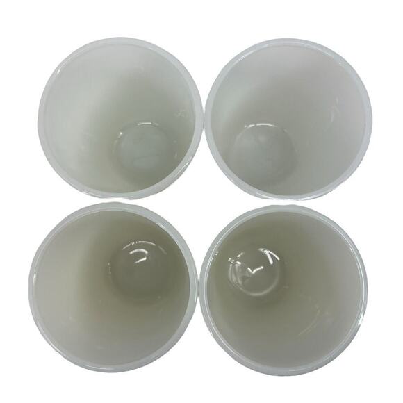 Vintage Set of 4 Milk Glass Drinking Cups White Translucent - Picture 3 of 6